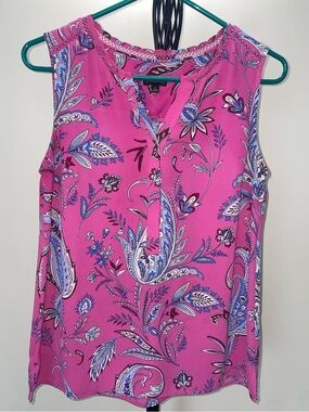 Talbots Pink Paisley Sleeveless V-Neck Camisole